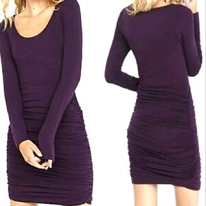 Express Women's Long Sleeve Ruched Dress M 💜